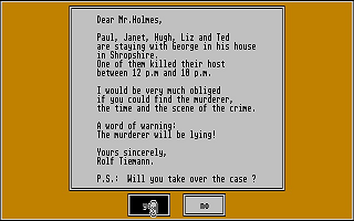 Sherlock Holmes atari screenshot